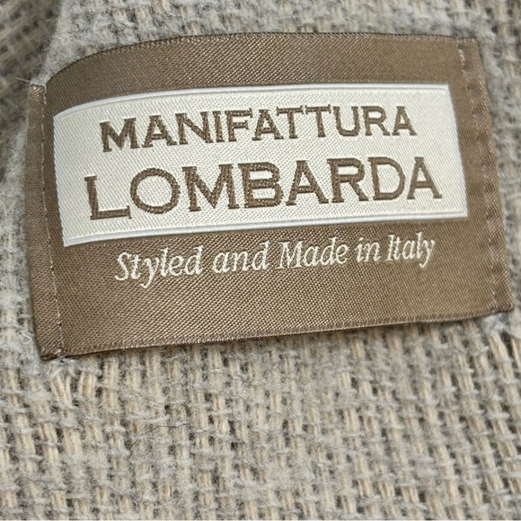 MANIFATTURA LOMBARDA Gray Striped Throw Blanket Knit Wool Blend Italy 54” X 68” - Picture 3 of 4